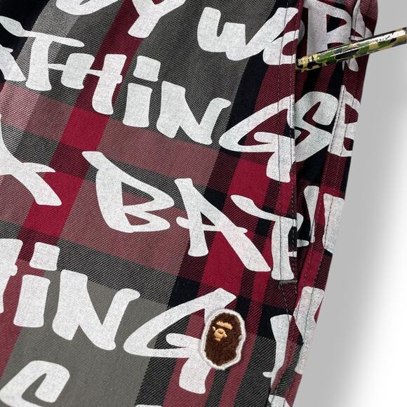 BAPE graffiti check one point relaxed fit pants - Picture 6 of 11